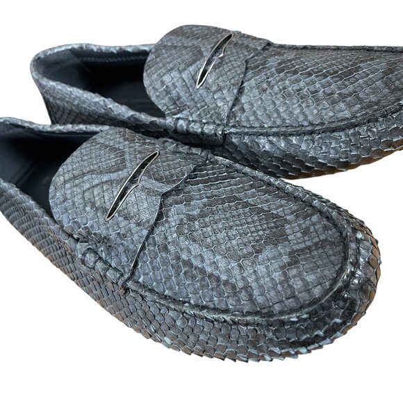 NEW LOUIS VUITTON Exotic Python Snakeskin Loafer Drivers Mens Shoes LV 10 =US 11 - Picture 12 of 15